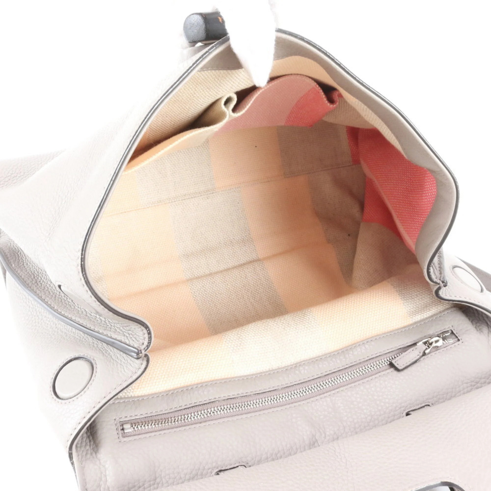 GUCCI Gray Leather Bamboo Shoulder Bag - Picture 7 of 8